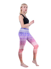 Gradient Print Skinny Leggings Stretchy High Waist Yoga Leggings
