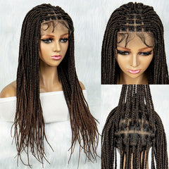 60 96 Cm Full Lace Box Braid Wigs Pre Plucked 180 Density