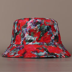 Reversible Bucket Hat Rose Red Abstract Painting Fisherman Cap Lightweight