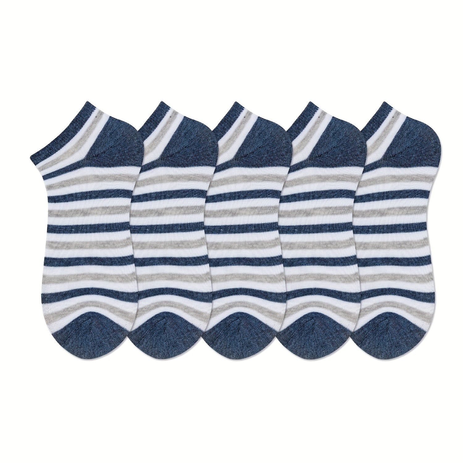 5 Pairs Striped Ankle Socks Women's Sports Stockings