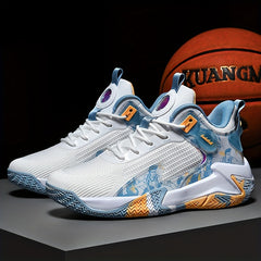 Breathable Men's Basketball Shoes Non Slip Soles Shock Absorption