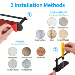 Adhesive Under Cabinet Paper Towel Holder - Stainless Steel