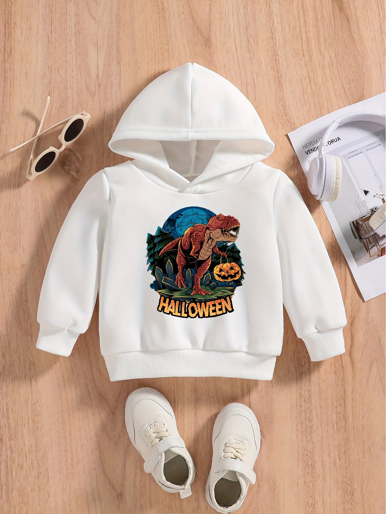Baby Boys Dinosaur Print Hoodie Sweatshirt Pullover