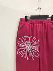 Women's Plus Spider & Spider Web Print Hooded Sweatshirt & Joggers Set
