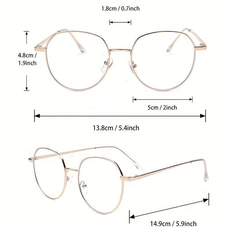 Men's Polygonal Metal Frame Anti Light Glasses