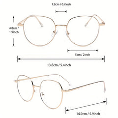 Men's Polygonal Metal Frame Anti Light Glasses