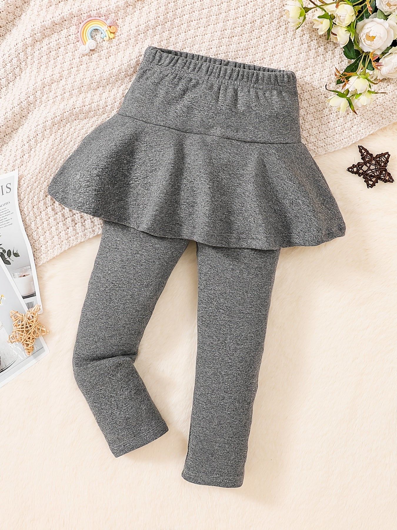 Girls Footless Tight Leggings With Ruffle Tutu Skirt