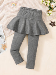 Girls Footless Tight Leggings With Ruffle Tutu Skirt