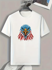 Eagle Head Print Men's Graphic T-shirt for Summer