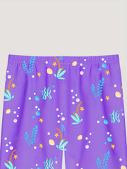 Girls Mermaid Print T Shirt & Shorts 2 Piece Set