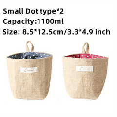 Cotton Linen Flower Pot Small Hemp Bag Hanging Bag Storage Organizer
