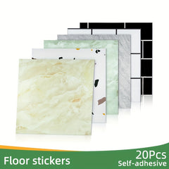 20pcs Marble Floor Stickers Self-adhesive Waterproof Wall Decals