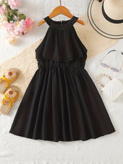 Toddler Girls Ruffle Trim Princess Dress For Party Beach Vacation