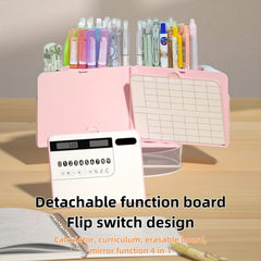 Double Pen Holder Storage Box with Light Energy Calculator