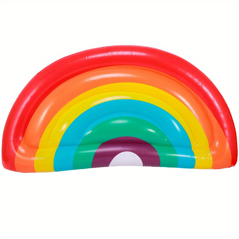 Inflatable Rainbow Water Mattress for Pool Party - Semi Circular Design