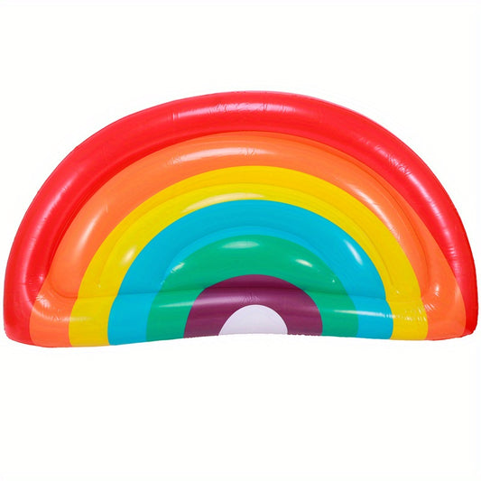 Inflatable Rainbow Water Mattress for Pool Party - Semi Circular Design