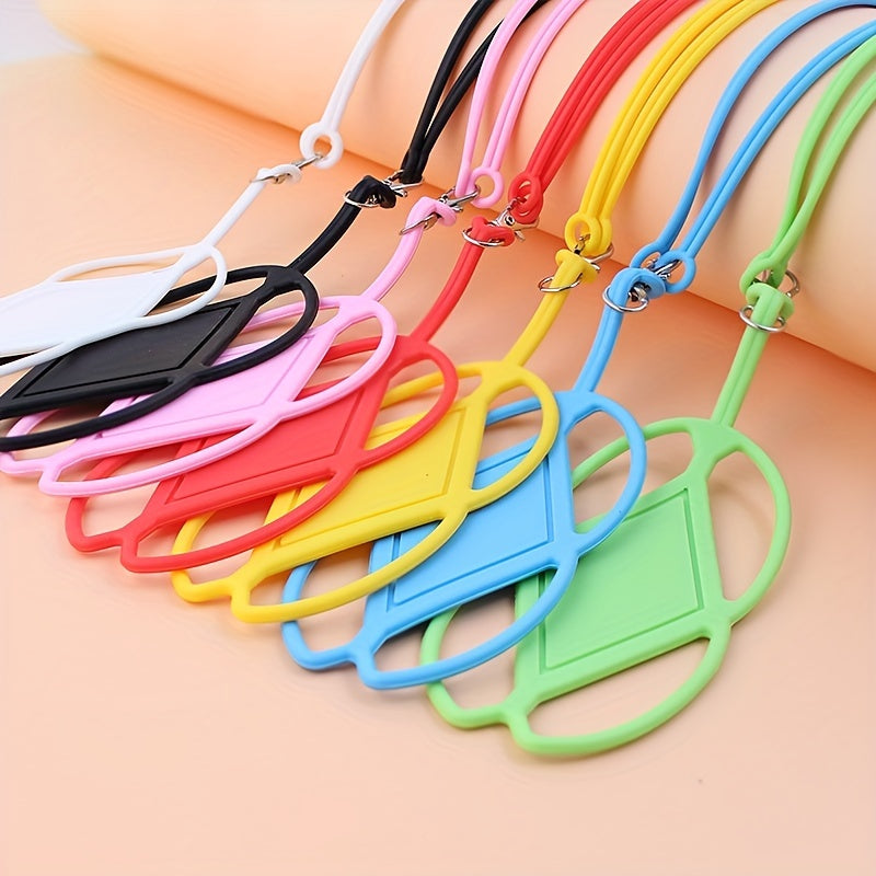 Adjustable Silicone Phone Lanyard Holder Hands-Free Neck Hanging for Smartphones