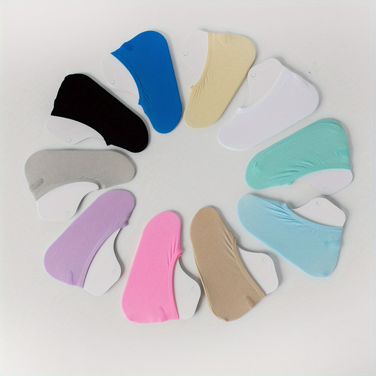 10pairs Girls Ultra Thin Nylon Blend Boat Socks