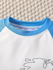 Boys' Block Swim Suit Raglan Short Sleeve T Shirt & Shorts Set