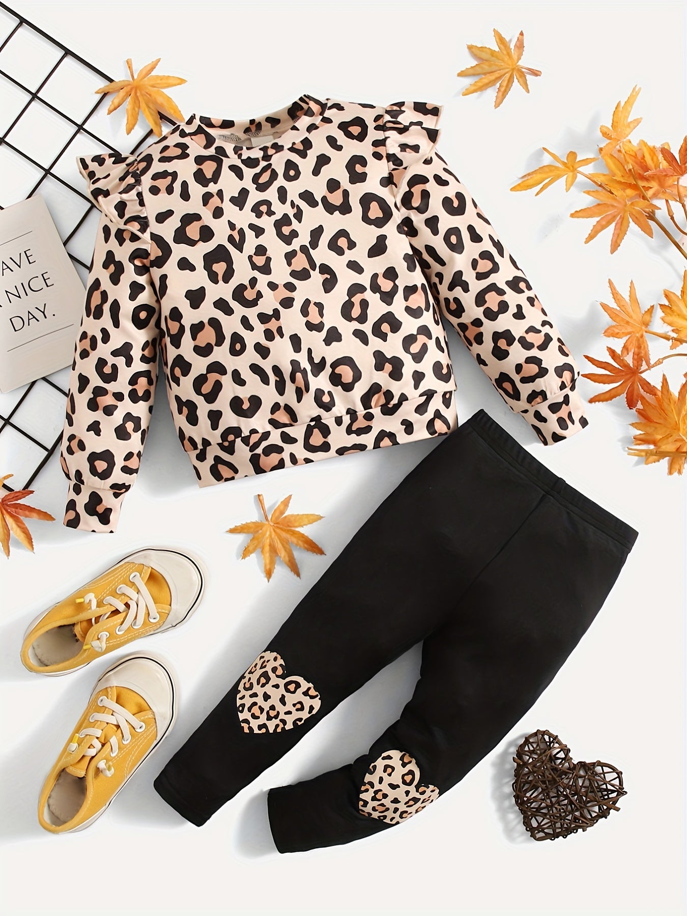 Toddler Baby Girl Leopard Sweatshirt and Pant Set