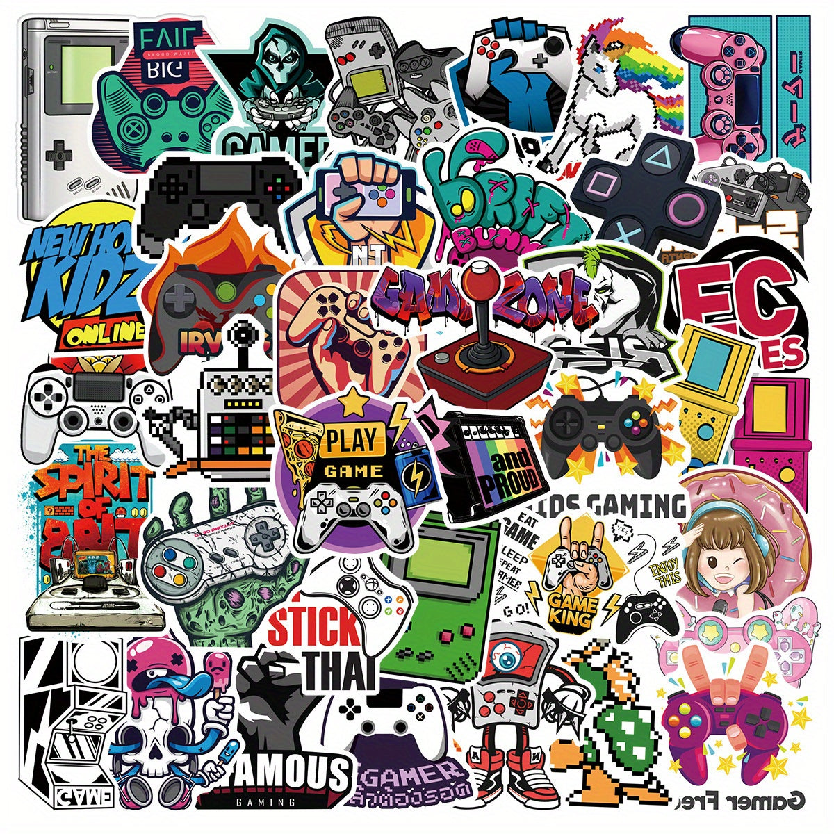 50pcs Retro Game Doodle Stickers Waterproof DIY Creative Decorative Stickers