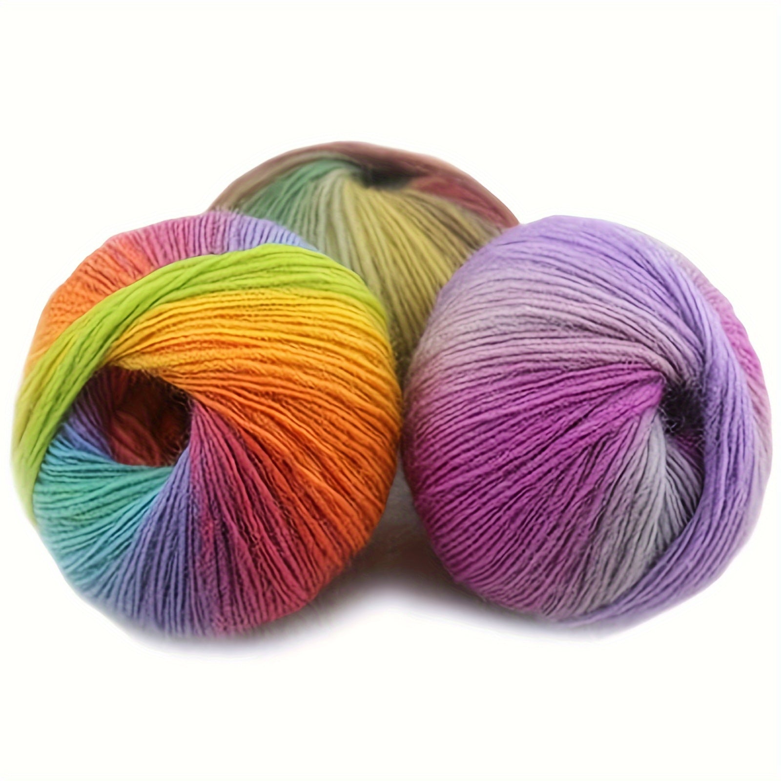 2pcs 50g Cashmere Yarn Hand Woven Rainbow Yarn For Knitting Crochet