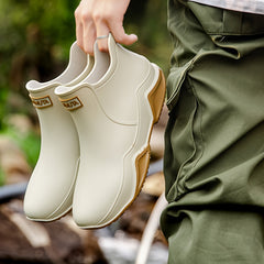 Short Tube Women's Rain Boots Waterproof Non slip Warm Fishing Work Water Boots