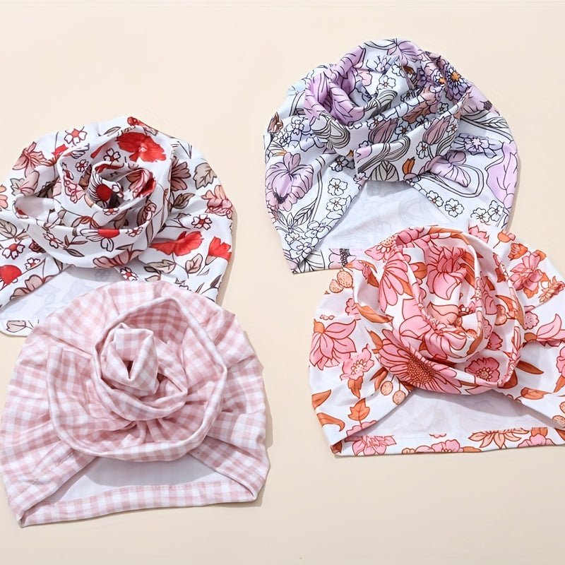 Infant Indian Cap with Large Flower Print