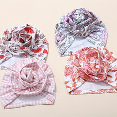 Infant Indian Cap with Large Flower Print