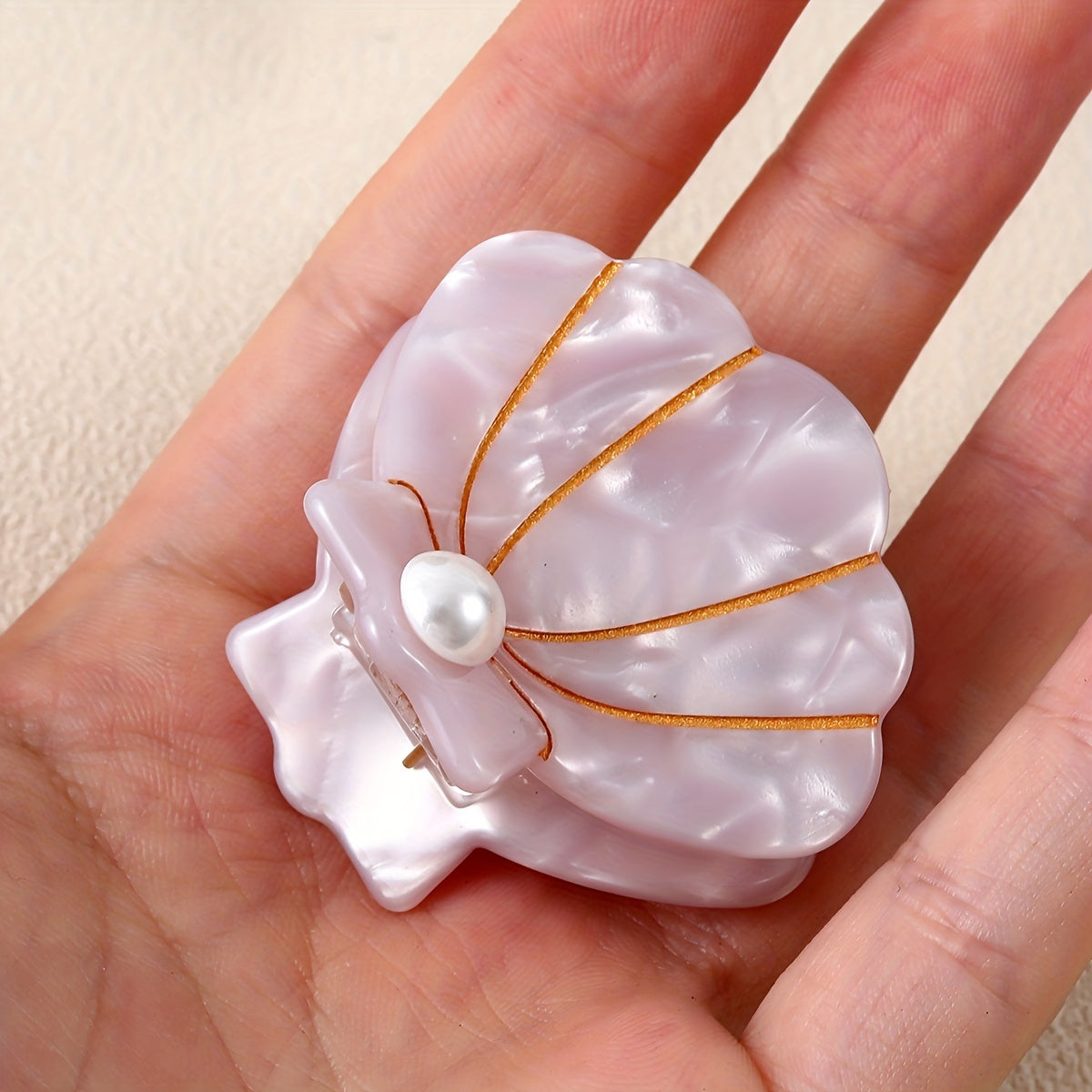 Acetate Ocean Series Shell Shaped Hair Claw Clip for Women Girls