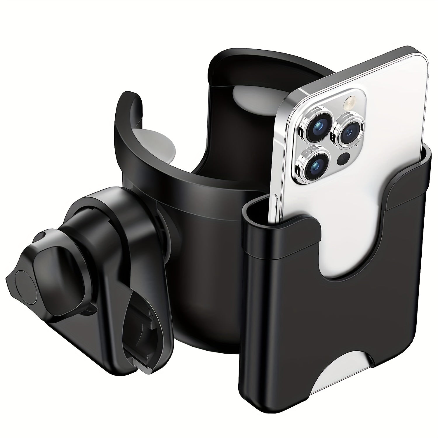 Stroller Cup Holder with Phone Case 2 in 1 Storage Rack