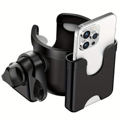 Stroller Cup Holder with Phone Case 2 in 1 Storage Rack