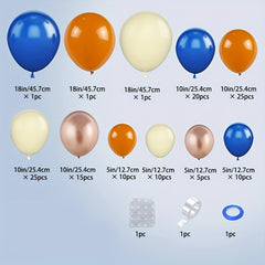 123pcs Navy Orange Maca Yellow Balloon Arch Flower Ring Set