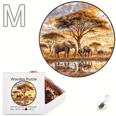 Elephant Family Animal Puzzle | Educational Wooden Puzzle