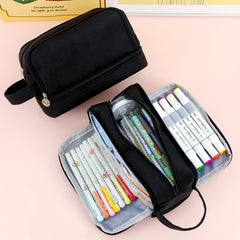 Large Pencil Case Stationery Bag Handheld Box Makeup Bag Portable