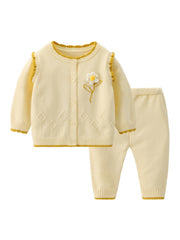 2pc Baby Girls Floral Long Sleeve Cardigan & Pants Set