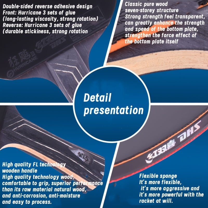 Professional Table Tennis Racket Advanced Straight Horizontal Racket