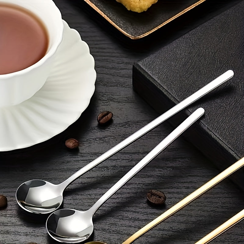 6pcs Stainless Steel Coffee Spoons Long Handle Tea Spoons
