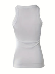 Eyes Print Tank Top Sexy Crew Neck Summer Sleeveless Top