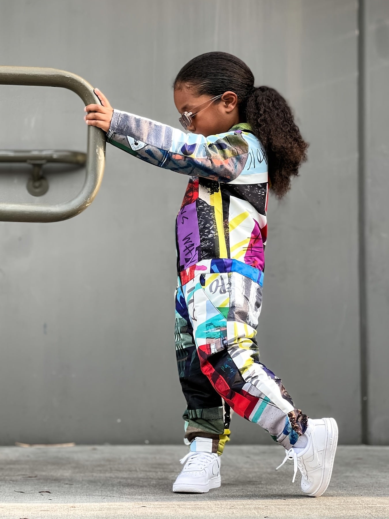 Girls Street Style Print Jumpsuit for Spring and Summer