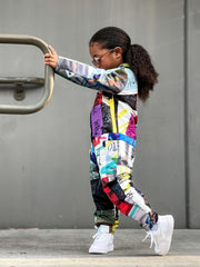 Girls Street Style Print Jumpsuit for Spring and Summer