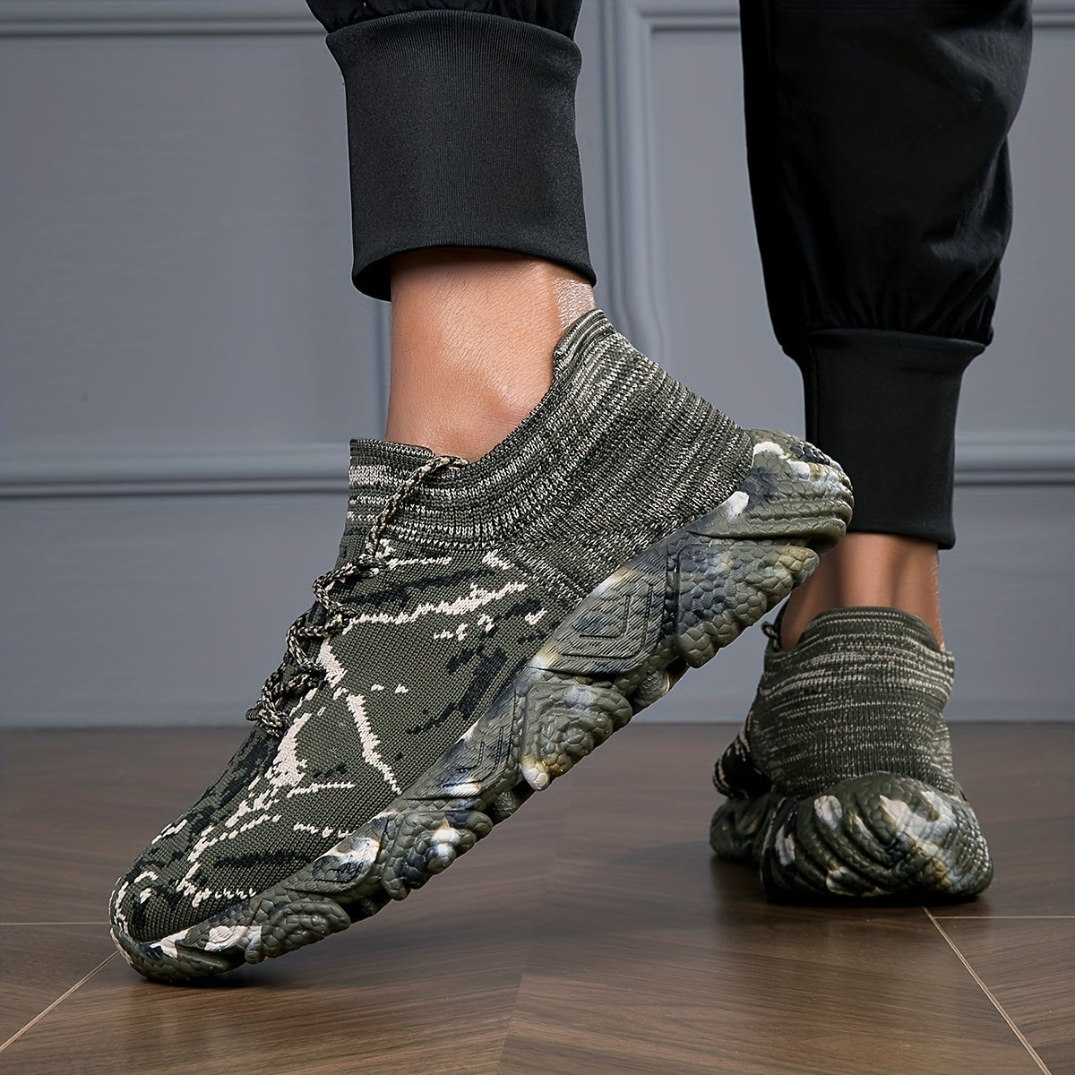 Men's Camo Knit Lightweight Casual Shoes