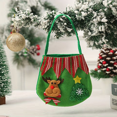 Christmas Elk Snowman Tote Bag Candy Bag Holiday Gift Bag