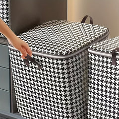 Large Capacity Houndstooth Storage Box Lightweight Versatile Organizer