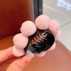 Plush Ball Hair Clip Ponytail Buckle for Baby Girls