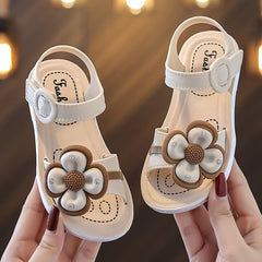 Flower Open Toe Sandals for Baby Girls Non-Slip All Seasons