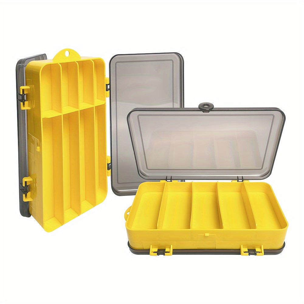 Double Sided Tool Storage Box With Grids & Handles Plastic Parts Organizer