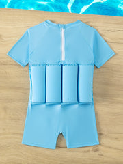 Boy's Sun Protection Swimsuit Cartoon Graphic One-piece Buoyancy Swimwear