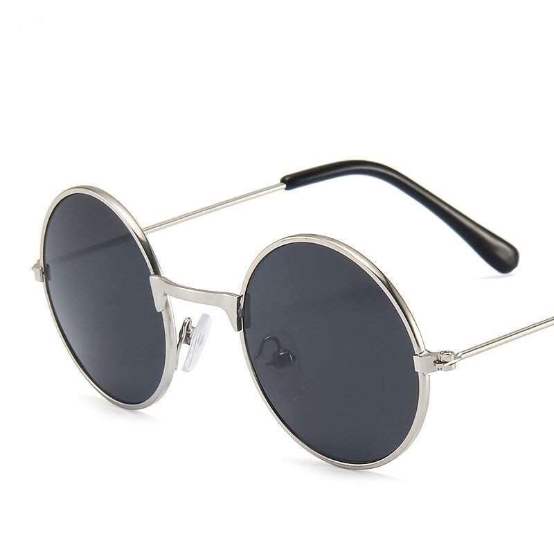 Boys Vintage Round Frame Sunglasses Lightweight Metal Sunglasses