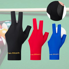 3pcs Left Hand Billiard Gloves Elastic Breathable Fabric Anti-slip Palm Pad